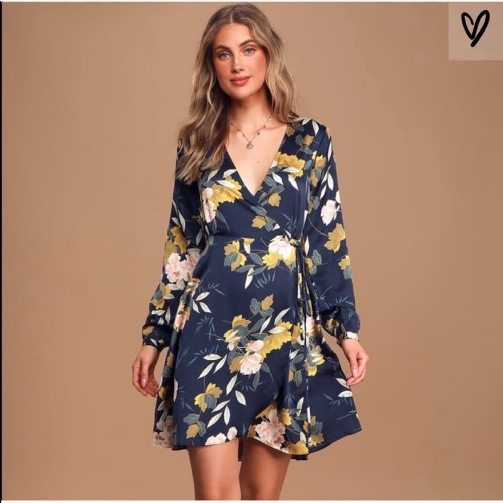 Lulus Satin Wrap Dress